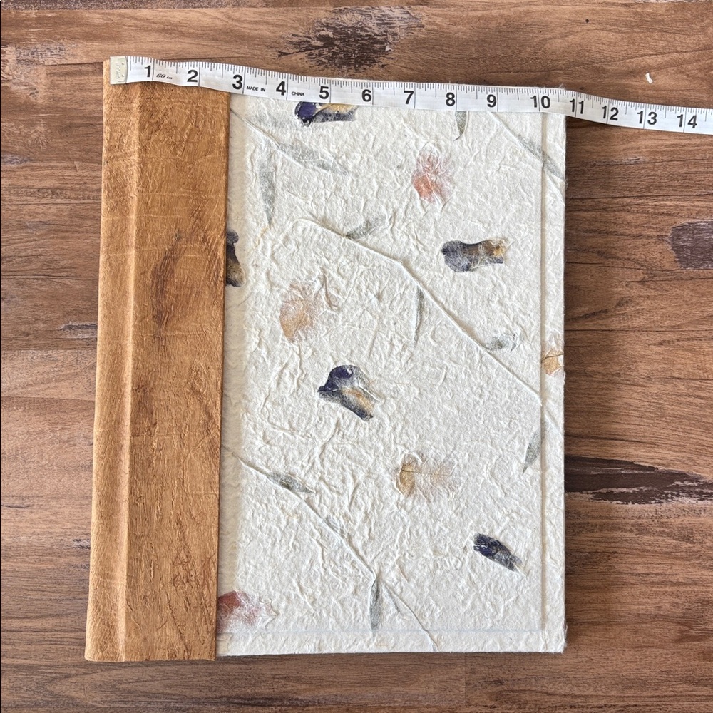 Brand New Handmade Floral Petal Wedding Scrapbook with Wooden Spine - Picture 3 of 10